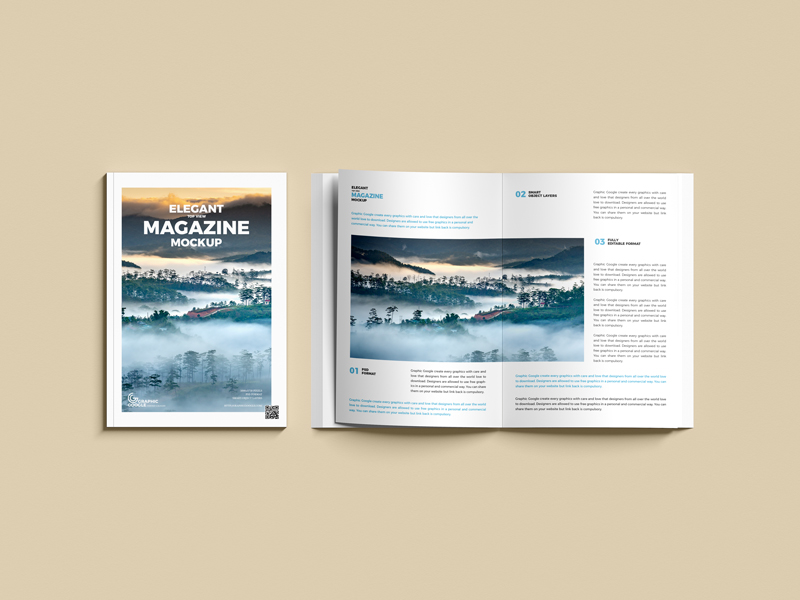 Elegant Magazine Mockup Free Download