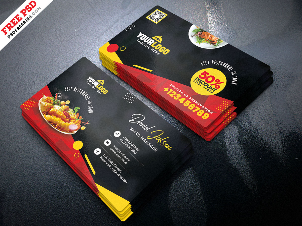 Fast Food Restaurant Business Card PSD | Free Download for Delicious Branding