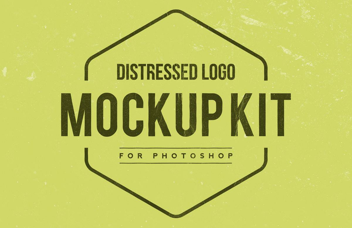 Distressed Logo Mockup Kit Free Download