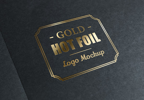 Gold Stamping Golden Foil Logo MockUp Free Download